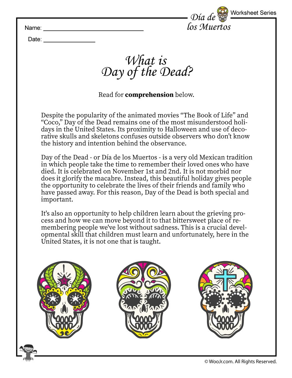 What Is The Day Of The Dead Dia De Los Muertos  Woo Jr Kids Along With Dia De Los Muertos Worksheet