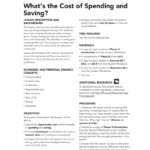 Whats The Cost Of Spending And Saving Together With Investments Compared Worksheet Answers