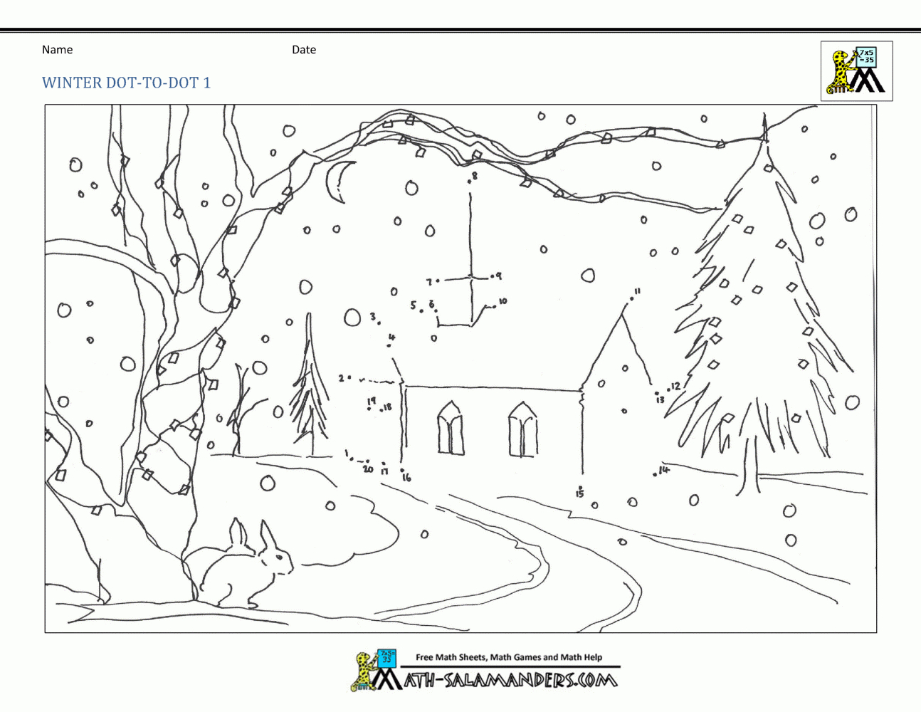 Winter Dot To Dot With Regard To Winter Math Worksheets