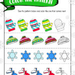 Winter Math Worksheet  Color The Pattern  Woo Jr Kids Activities Throughout On The Button Math Worksheet