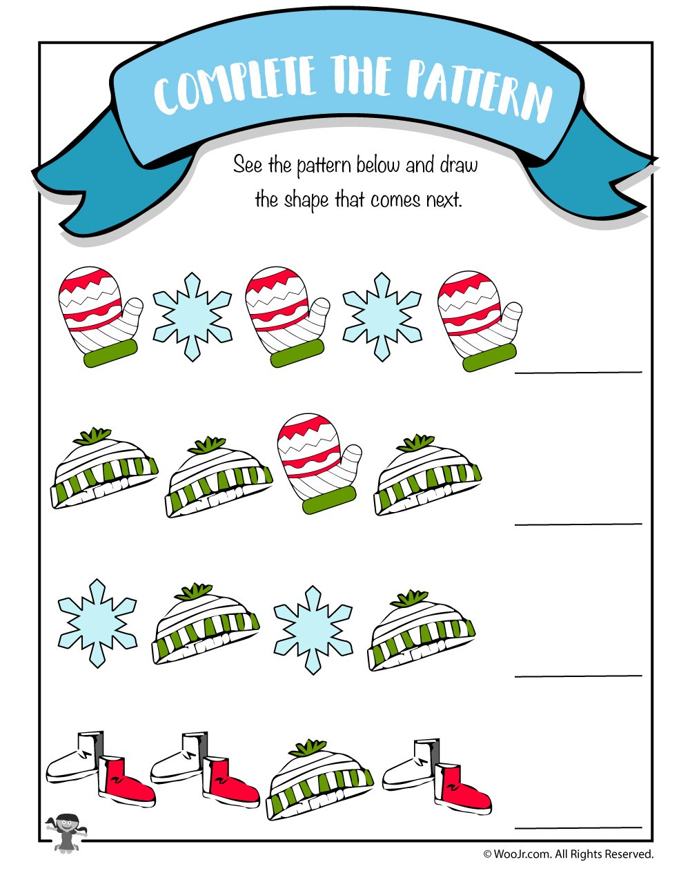 Winter Math Worksheet  Draw The Winter Icons  Woo Jr Kids Activities With Regard To On The Button Math Worksheet