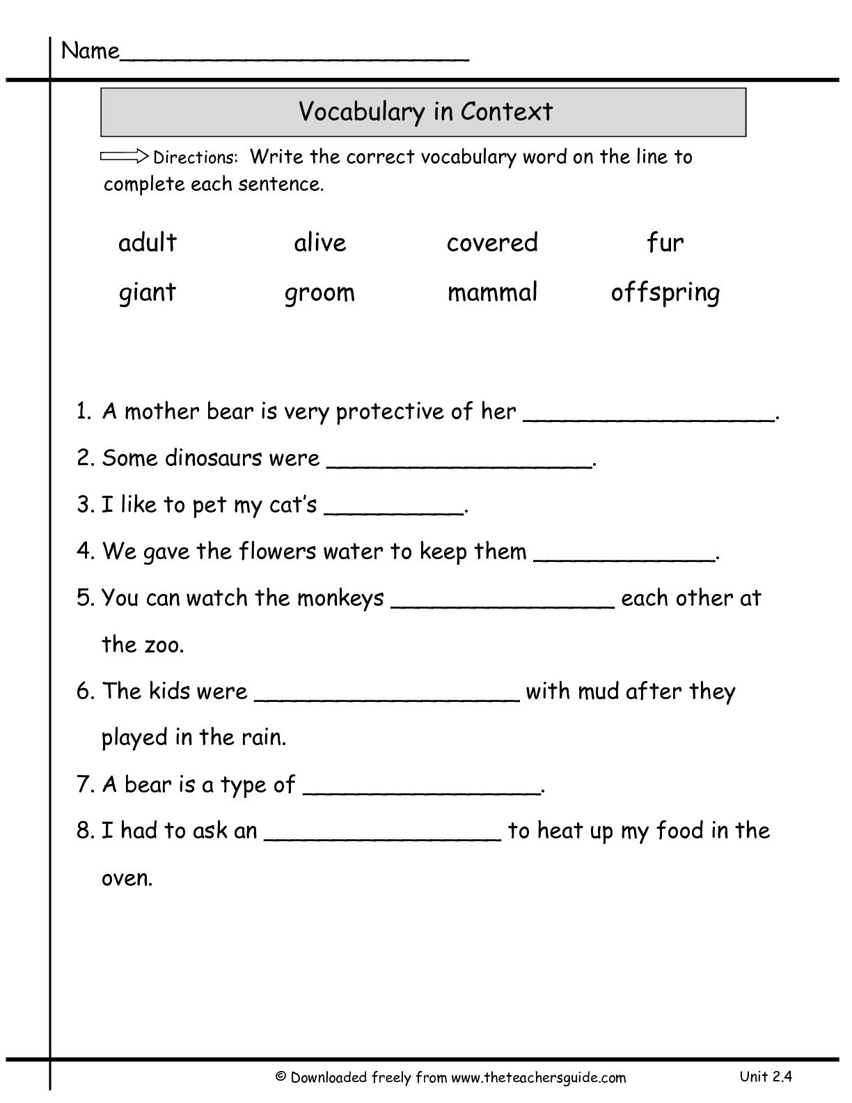 Wonders Second Grade Unit Two Week Four Printouts As Well As 2Nd Grade Vocabulary Worksheets