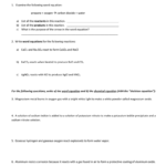 Word And Skeleton Equations With Word Equations Worksheet