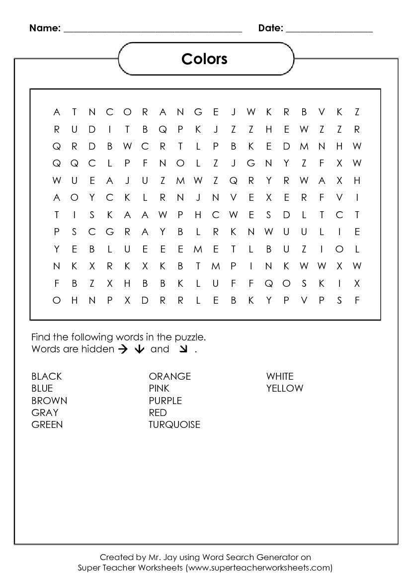 Word Search Puzzle Generator Within Teacher Worksheets Websites