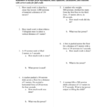 Work  Power Worksheet And Power To A Power Worksheet