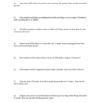 Work Practice Problems Worksheet 1 Throughout Work And Power Worksheet Answer Key
