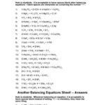Worksheet 3 Balancing Equations And Identifying Types Of Reactions Or Free Chemistry Worksheets