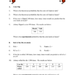 Worksheet 4 Along With Theoretical And Experimental Probability Worksheet Answers