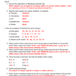 Worksheet 81 Periodic Trends Or Periodic Trends Worksheet Answers Chemistry