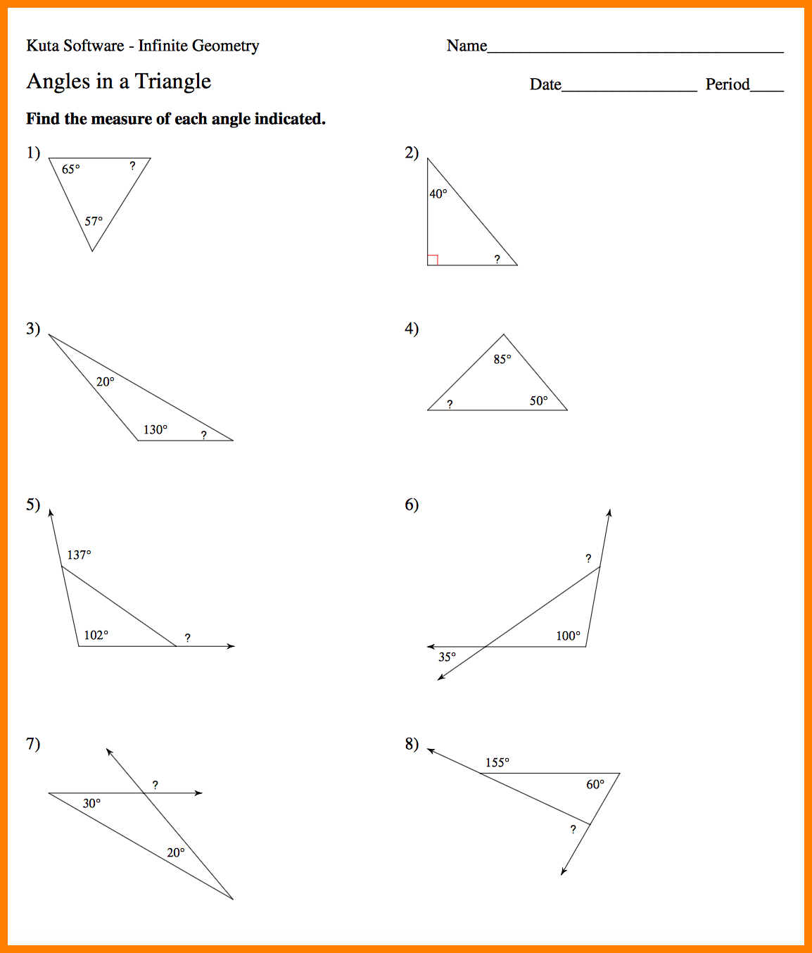 Worksheet Exterior Angle Theorem Worksheet Worksheet Interior And Along With Exterior Angle Theorem Worksheet