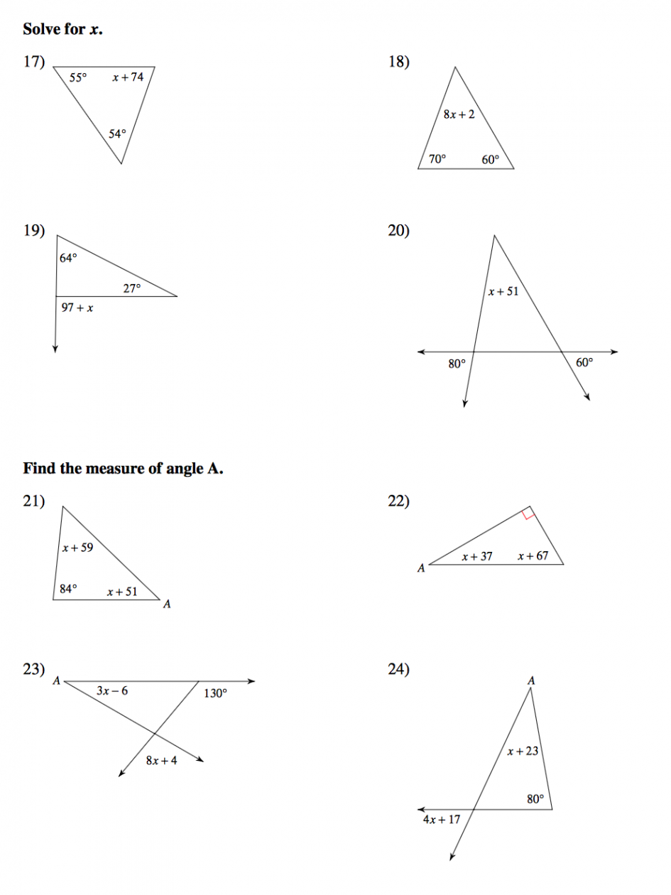 Worksheet Exterior Angle Theorem Worksheet Worksheet Interior And Together With Worksheet Triangle Sum And Exterior Angle Theorem Answers