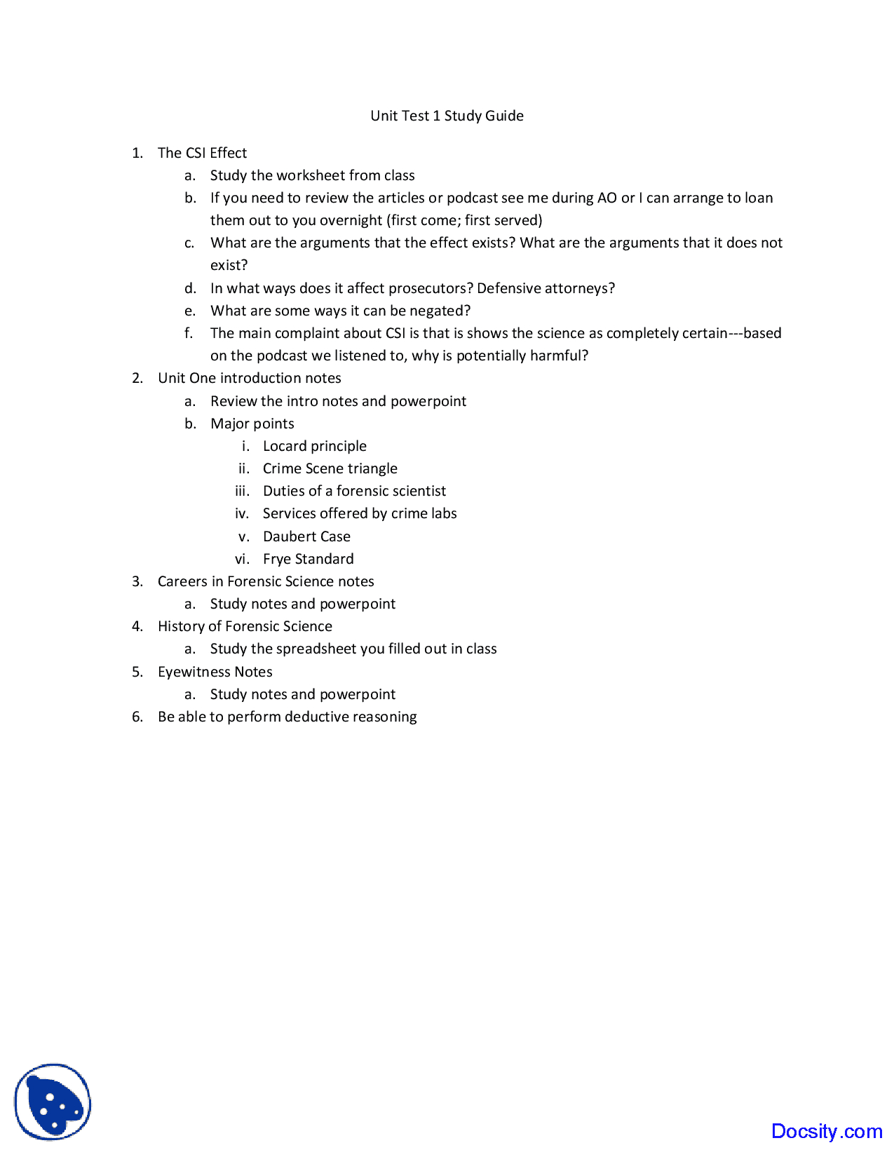 Worksheet  Forensic Science  Lecture Notes  Docsity Intended For Forensic Science Worksheets