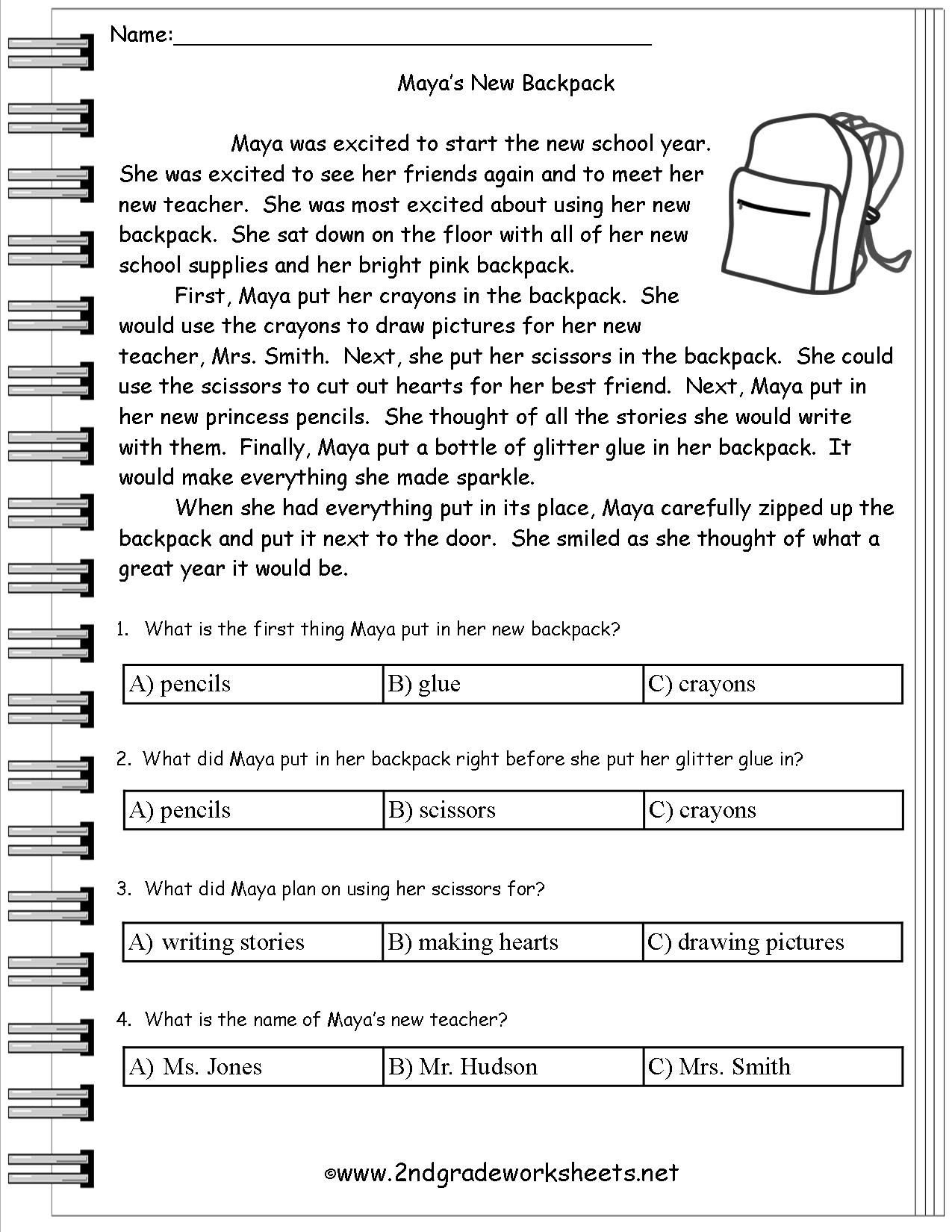 Worksheet Free Lesson Plans For Elementary Comprehension Passages Throughout Cbt Worksheets For Anxiety