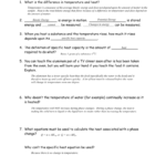 Worksheet Heat And Heat Calculations In Kinetic And Potential Energy Worksheet Answers
