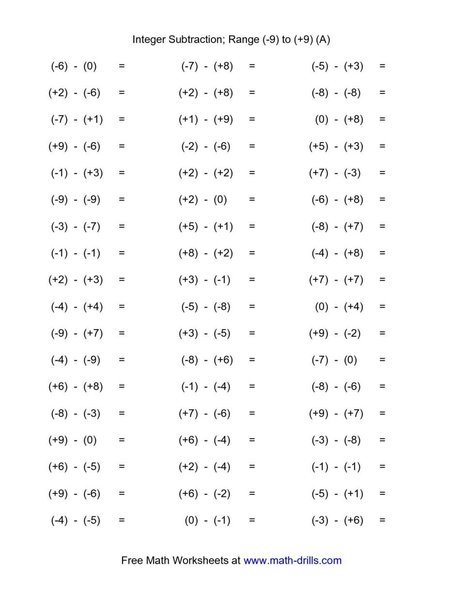 Worksheet Math Worksheet For 6Th Grade Th Grade Math Worksheets Along With 6Th Grade Integers Worksheets