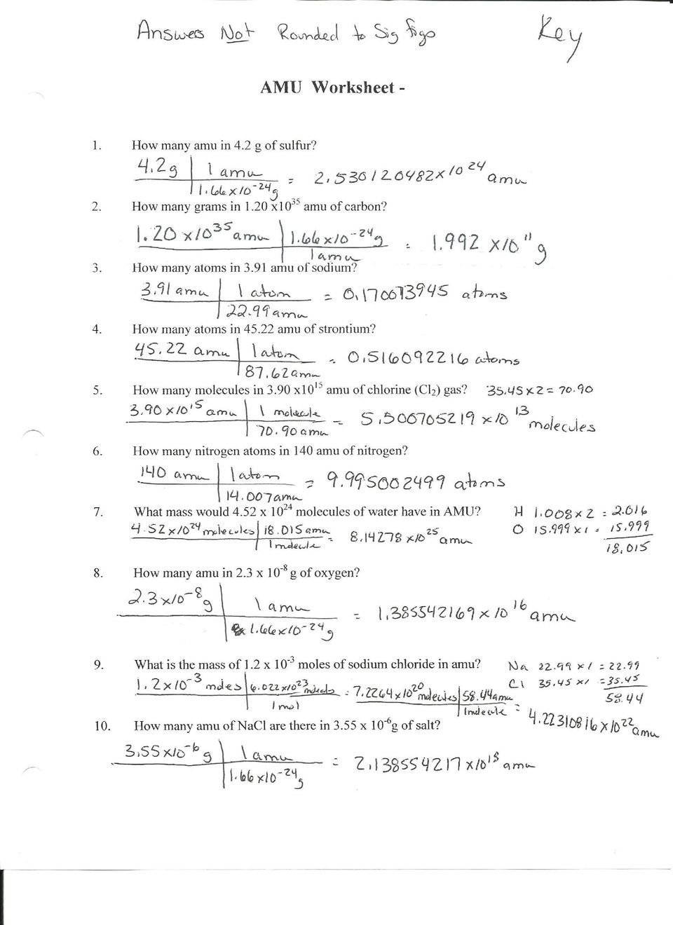 Worksheet Mole Problems  Yooob Intended For Mole Conversion Worksheet With Answers