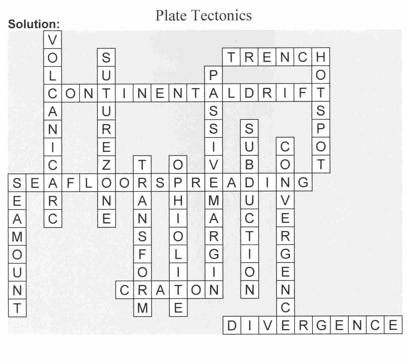 Worksheet Plate Tectonics Worksheets Misp Plate Tectonics For Plate Tectonics Crossword Puzzle Worksheet Answers