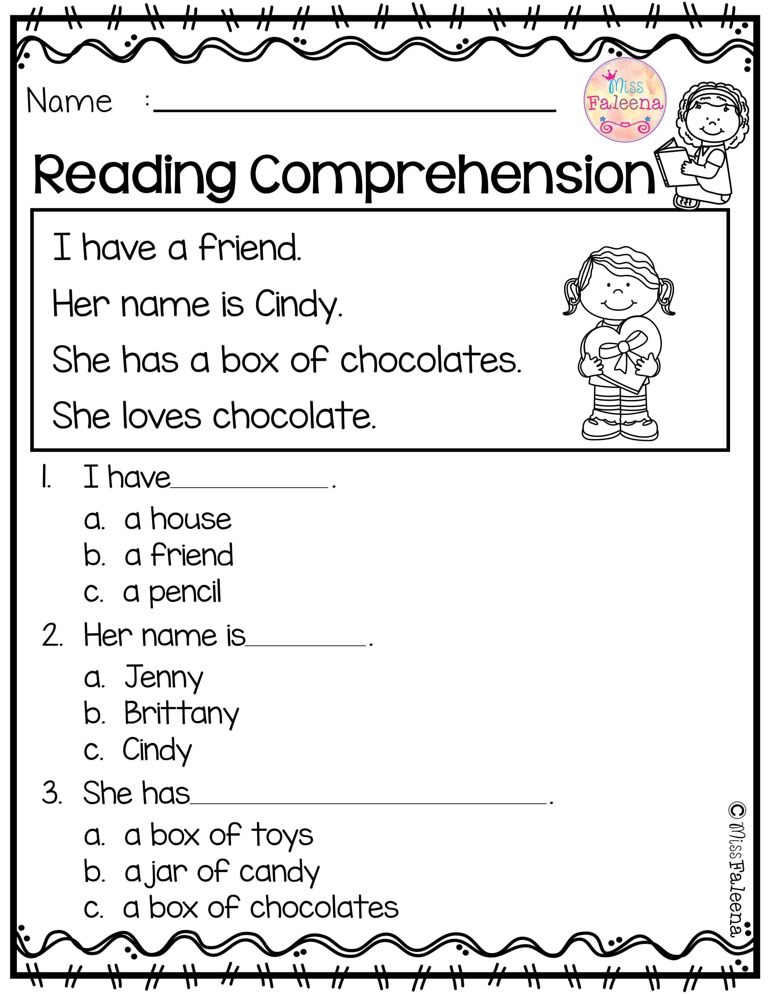 Worksheet Preposition Practice 1St Grade Reading Comprehension Along With Simple Comprehension Worksheets For Kindergarten