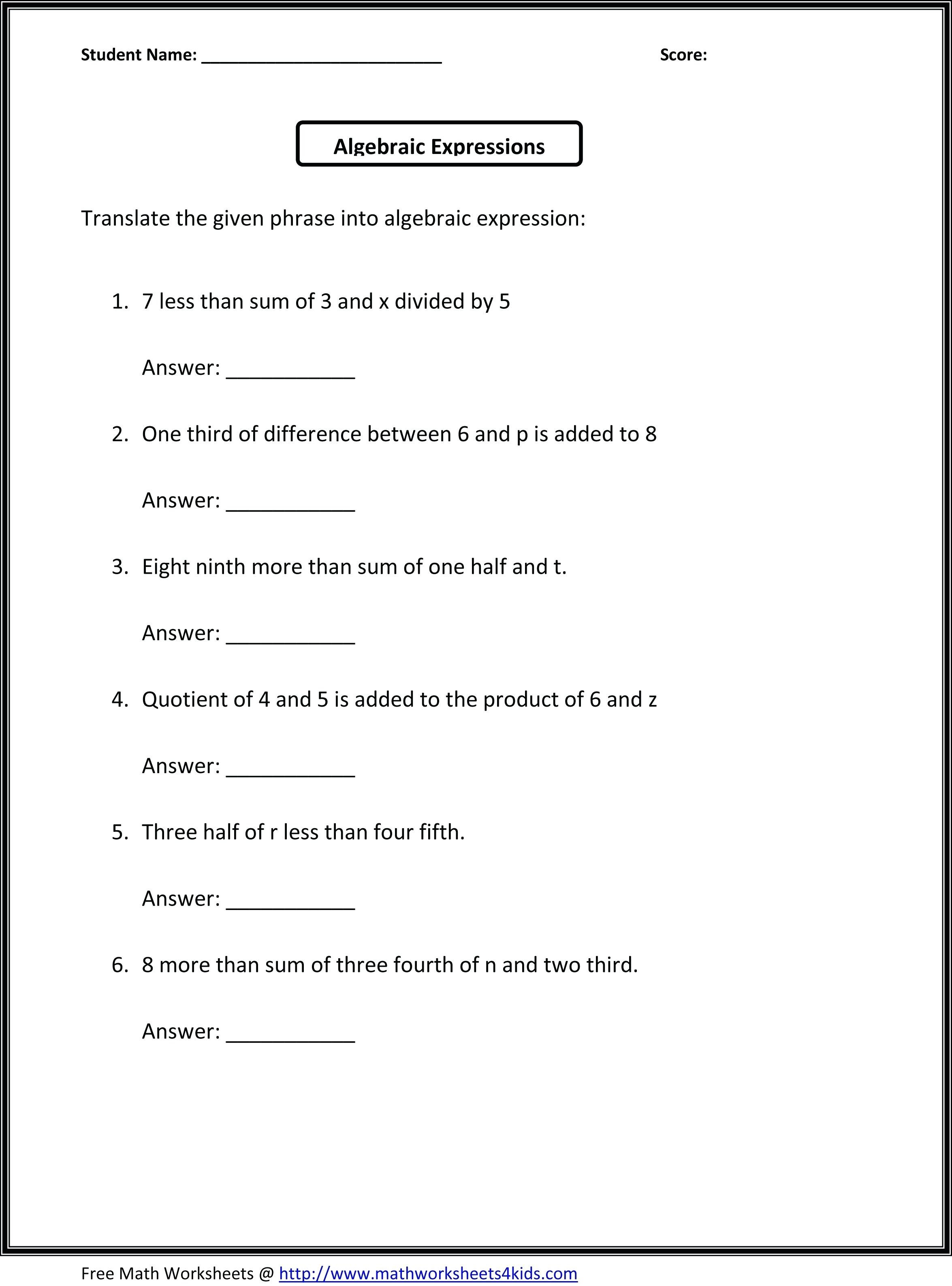 Worksheet  Reading Comprehension For Grade With Answers Math In 5Th Grade Writing Skills Worksheets