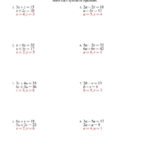 Worksheet Solving Systems Of Equationselimination Worksheet Also Solving Systems Of Equations By Elimination Worksheet Show Work
