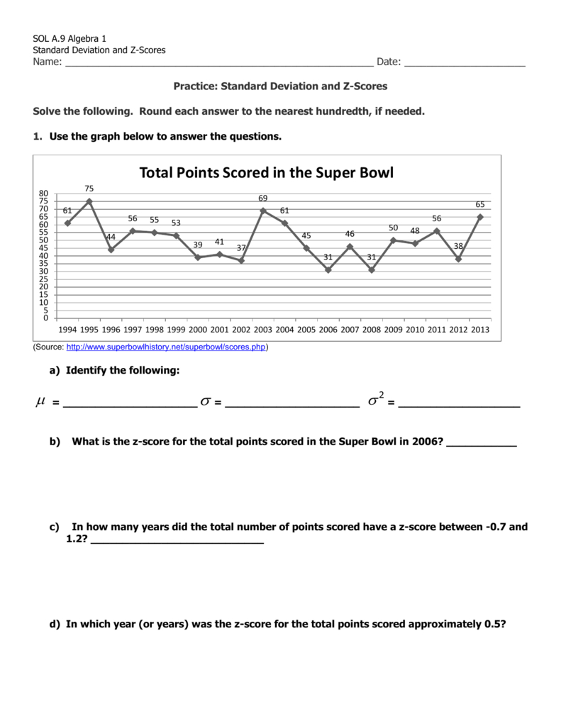 Worksheet Standard Deviation And Z And Standard Deviation Worksheet With Answers Pdf