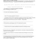 Worksheet Text Throughout The Constitutional Convention Worksheet