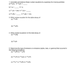 Worksheet Together With Balancing Nuclear Equations Worksheet Answers