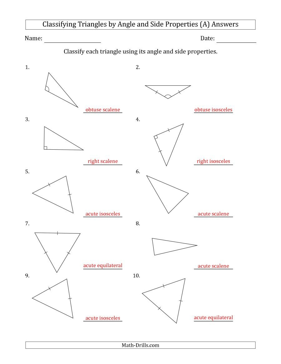 Worksheet Types Of Angles Worksheet Cl Ifying Trianglesangle With Angles In A Triangle Worksheet Answers