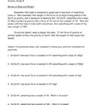 Worksheetmass And Weight On Earth And Other Planets With Science Mass Worksheets