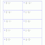 Worksheets For Fraction Multiplication For Adding Fractions With Unlike Denominators Worksheets Pdf