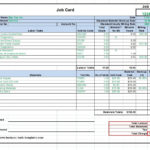 Workshop Job Card Template Excel, Labor & Material Cost Estimator ... With Regard To Labor And Material Cost Spreadsheet
