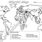 World Map Worksheet  Esl Worksheetydroj In Continents And Oceans Worksheet Cut And Paste
