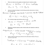 Write Word Equations For The Following Reactions Include Reactants As Well As Word Equations Worksheet