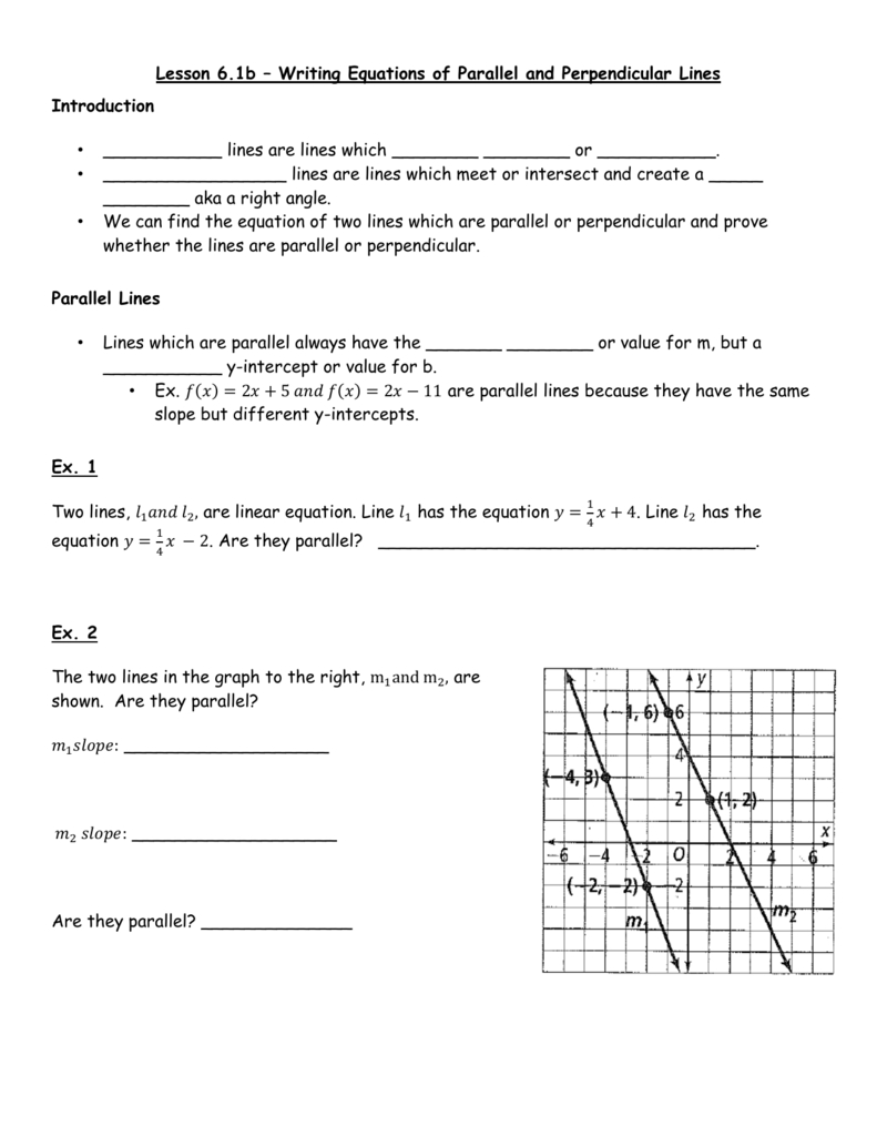 Writing The Equation Of Parallel And Perpendicular Lines Pertaining To Writing Equations Of Parallel And Perpendicular Lines Worksheet Answers