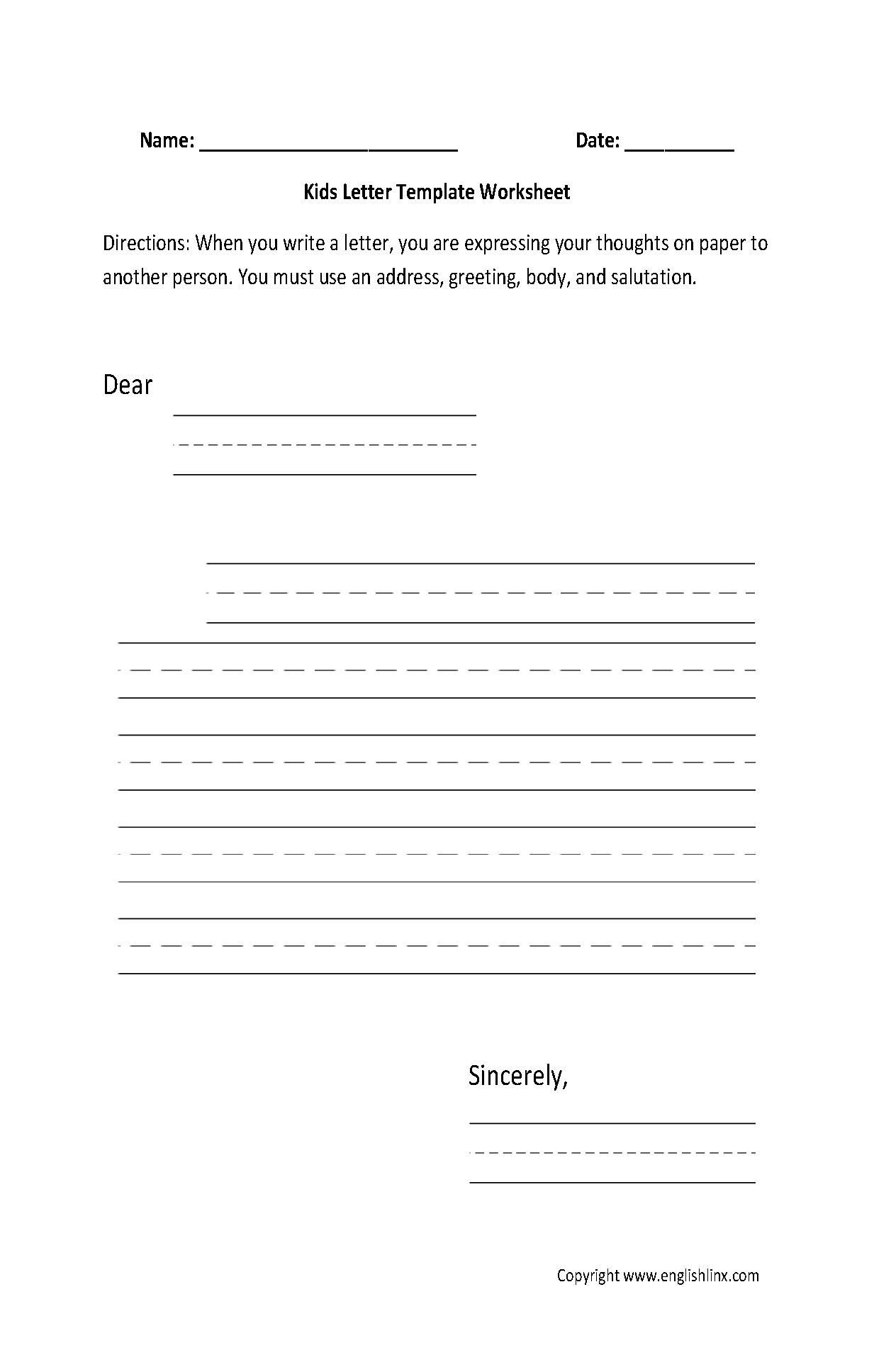 Writing Worksheets  Letter Writing Worksheets And Free Writing Worksheets