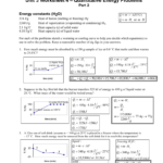 Ws 4 Quantitative Energy 2 Key For Worksheet Motion Problems Part 2 Answer Key