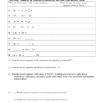 Ws Nuclear Decay Also Balancing Nuclear Equations Worksheet Answers