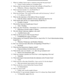 Ww1 Review Answers With Regard To World War 1 And Its Aftermath Worksheet Answers
