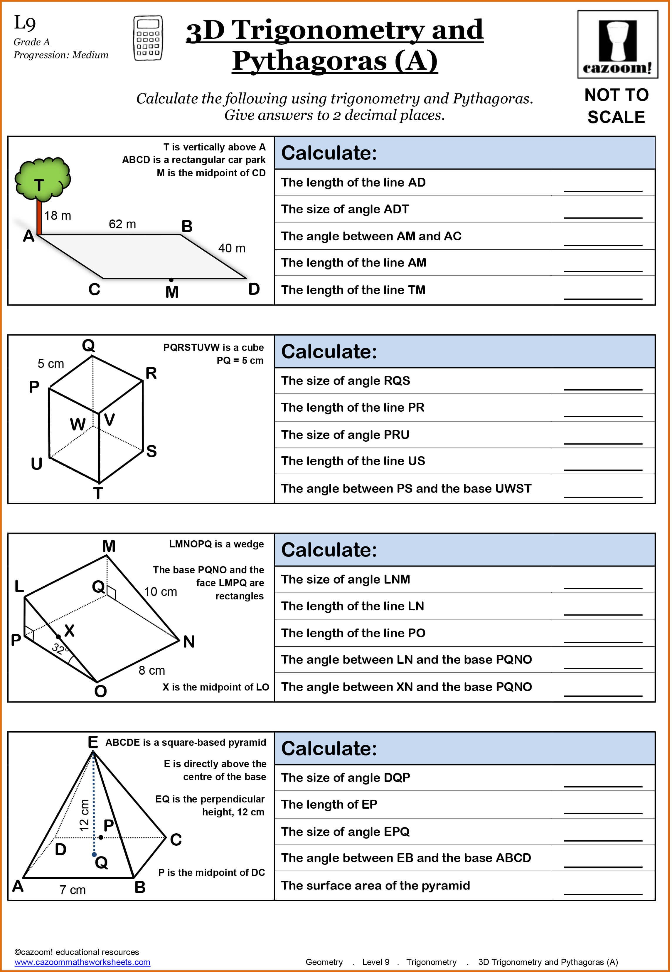 Year 11 Maths Worksheets  Cazoom Maths Worksheets Regarding Trigonometry Practice Worksheets