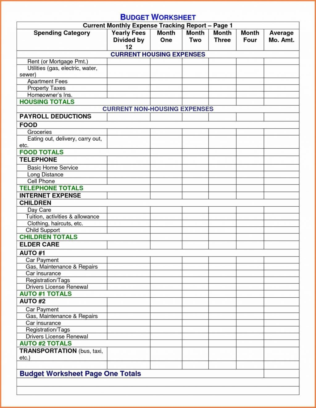 002 20Household Budget20Eadsheet Template Free Excel Home20 Or Help With Budgeting Worksheets