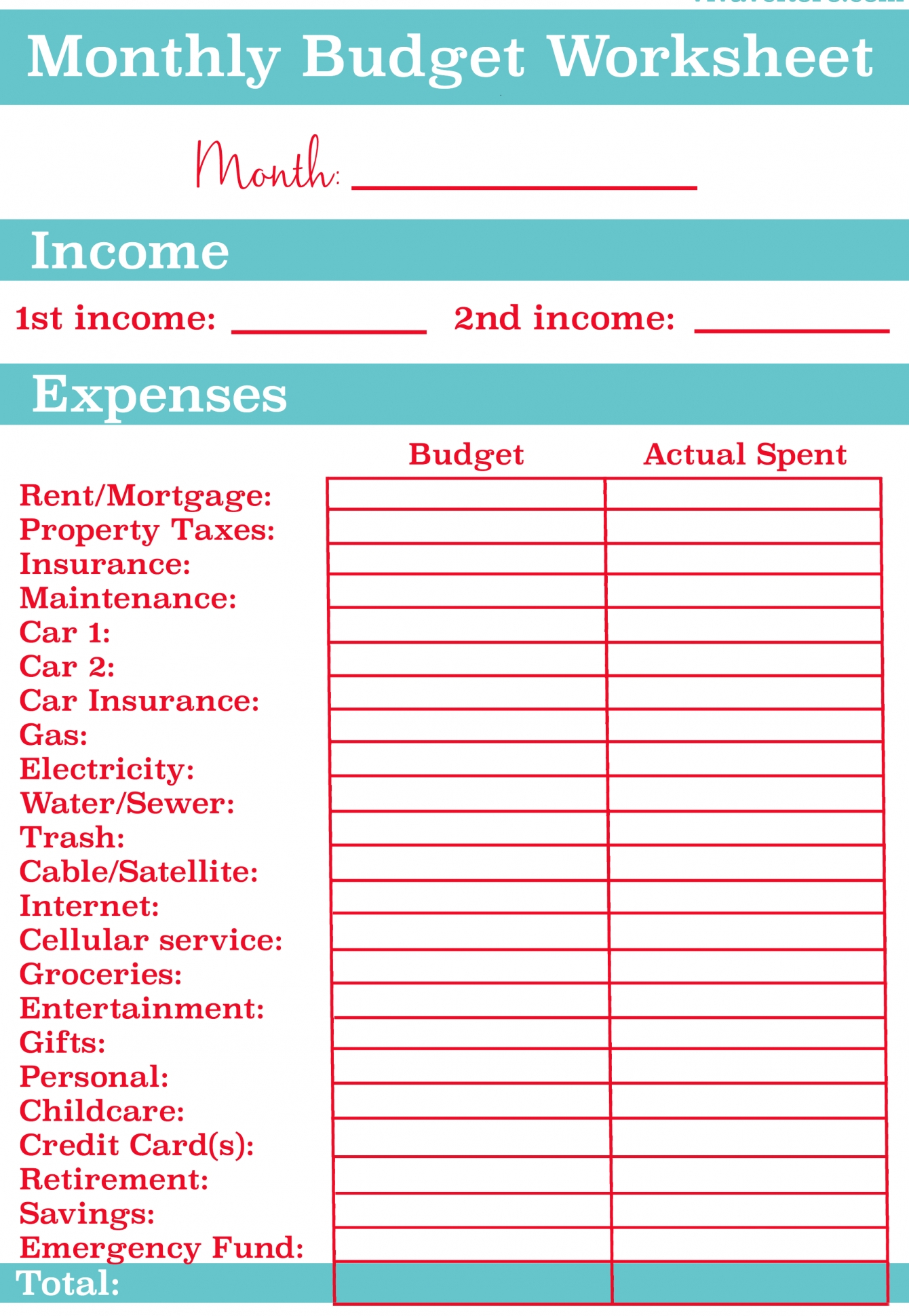 006 Plan Templates Sample Household Budget Template 20Sample Monthly Throughout Sample Household Budget Worksheet