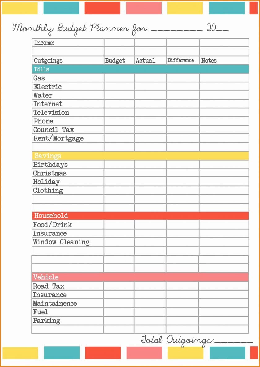 030 Simple Home Budget Template Plan Templates Worksheet Expenses Inside Home Budget Planning Worksheets