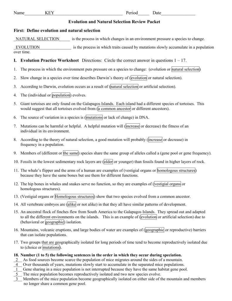 10 Awesome Darwin's Natural Selection Worksheet Answers Pics And Darwin039S Natural Selection Worksheet Answers