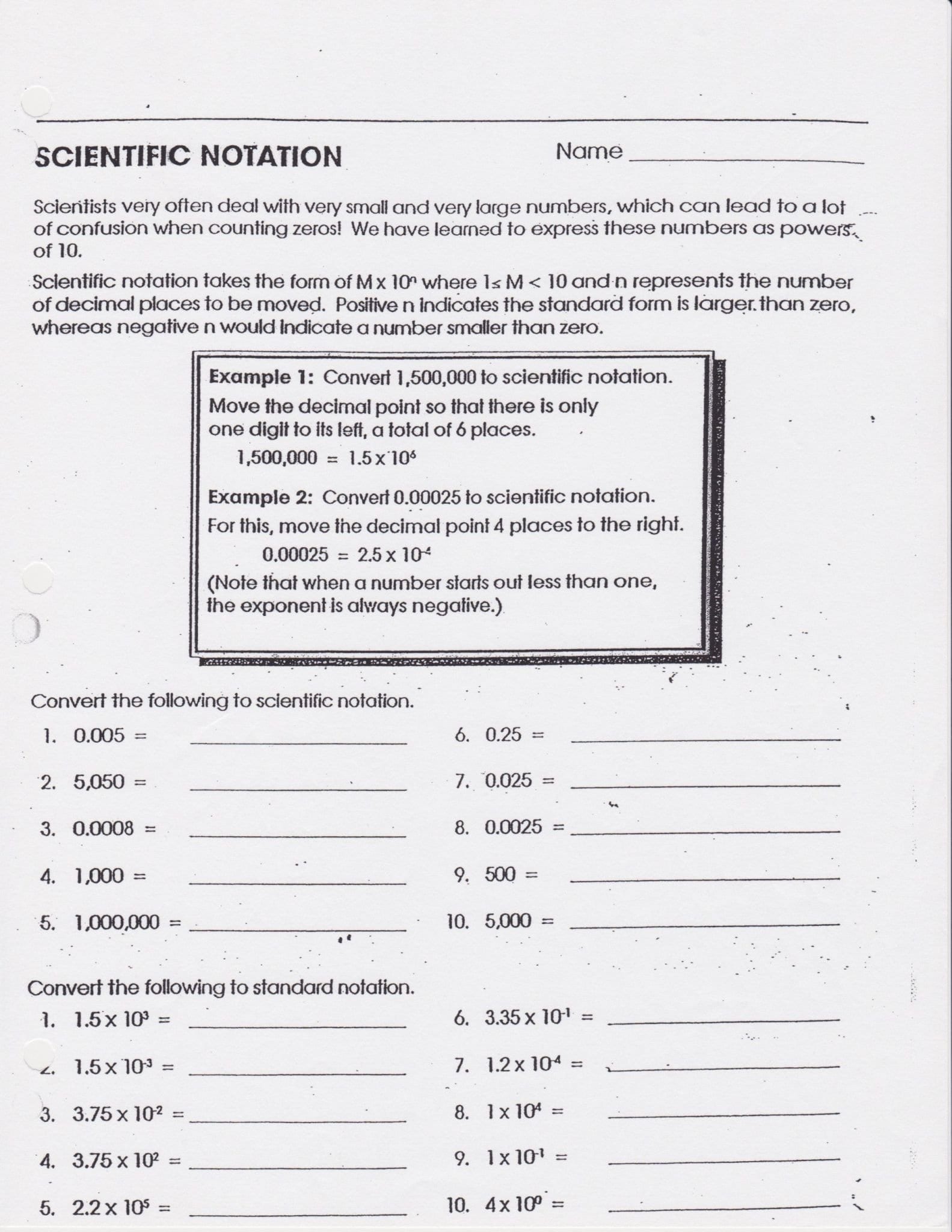 11 Scientific Notation Worksheet Chemistry  Paycheck Stubs Intended For Scientific Notation Worksheet Chemistry