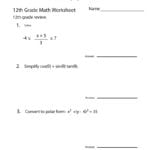 12Th Grade Math Review Worksheet  Free Printable Educational Worksheet Together With 12Th Grade Math Worksheets