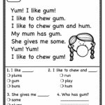 1St Grade Reading Comprehension Worksheets Multiple Choice For Pertaining To 3Rd Grade Reading Comprehension Worksheets