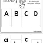 21 Printable Alphabet Matching Worksheets Preschoolkdg  Etsy For Preschool Matching Worksheets