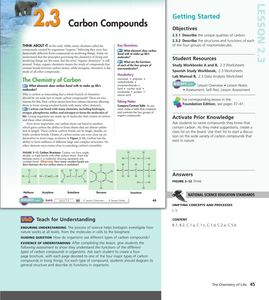23 For Biology 2 3 Carbon Compounds Worksheet Answers