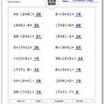 24 Printable Order Of Operations Worksheets To Master Pemdas Along With Order Of Operations Pemdas Practice Worksheets Answers