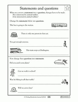 3Rd Grade Writing Worksheets Statements And Questions  Greatschools Intended For Changing Statements Into Questions Worksheets With Answers